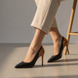 Santander Orthopedic Two-Tone Stiletto Pumps in Black