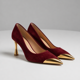 Sibenik Orthopedic Suede Metal Toe Pumps in Red