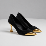 Sibenik Orthopedic Suede Metal Toe Pumps in Black