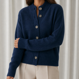 Spoleto Button Knit Cardigan in Blue