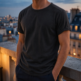 Tarragona Vintage Cotton T-Shirt in Classic Black