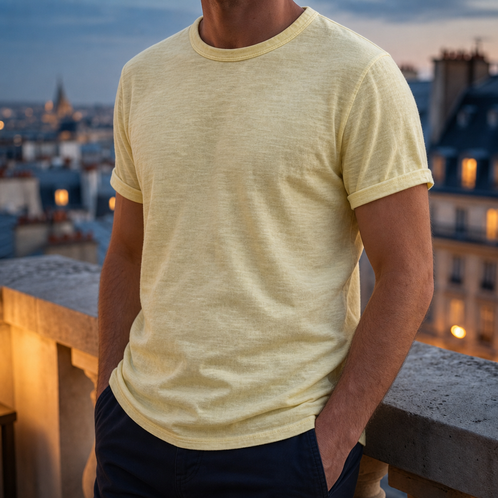 Tarragona Vintage Cotton T-Shirt in Khaki