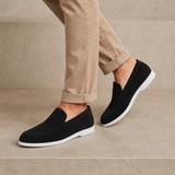 Tavira Suede Slip-On Loafers in Black