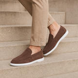 Tavira Suede Slip-On Loafers in Brown