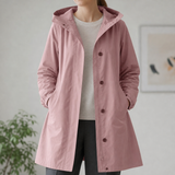 Trento Hooded Trench Windbreaker in Pink