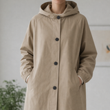 Trento Hooded Trench Windbreaker in Khaki