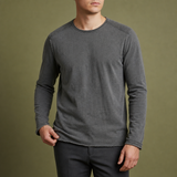 Treviso Cotton Long Sleeve Tee in Dark Gray