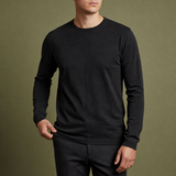 Treviso Cotton Long Sleeve Tee in Black