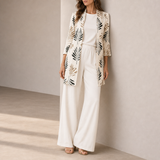 Trogir Leaf Print 3-Piece Set in Ivory Bloom