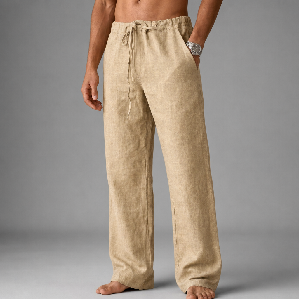 Trogir Linen Drawstring Trousers in Cream