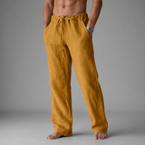 Trogir Linen Drawstring Trousers in Gold
