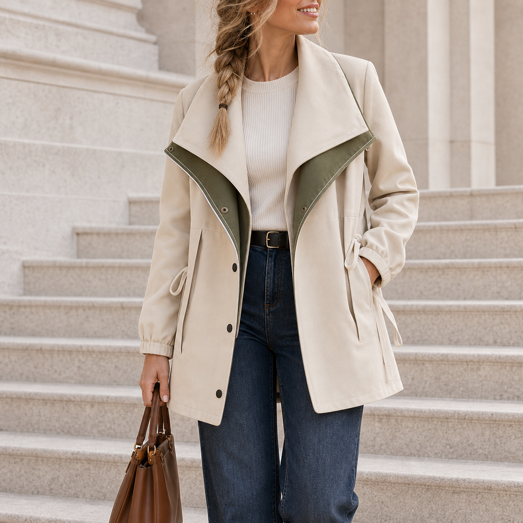 Volterra Double Layer Windbreaker in Beige