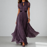 Zadar Lace Trim Maxi Dress in Purple