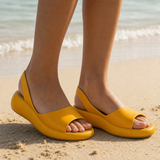 Zakynthos Orthopedic Open Toe Wedge Sandals in Yellow
